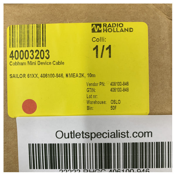 Σύνδεσμος καλωδίου Mini Συσκευής NMEA2000 Sailor 61XX 10m - 406100-946