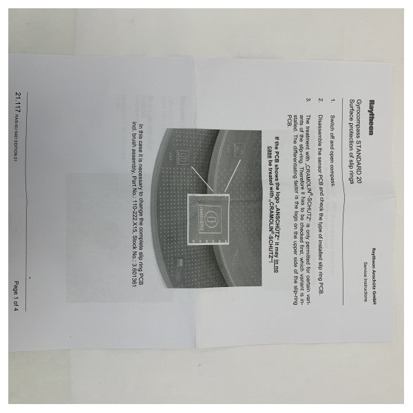Raytheon Anschutz 110-222.X20 Slip Ring with Brush Assembly
