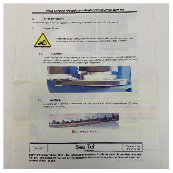 Cobham VSAT Belt Kit til Sea Tel 5004UA - 123553-1