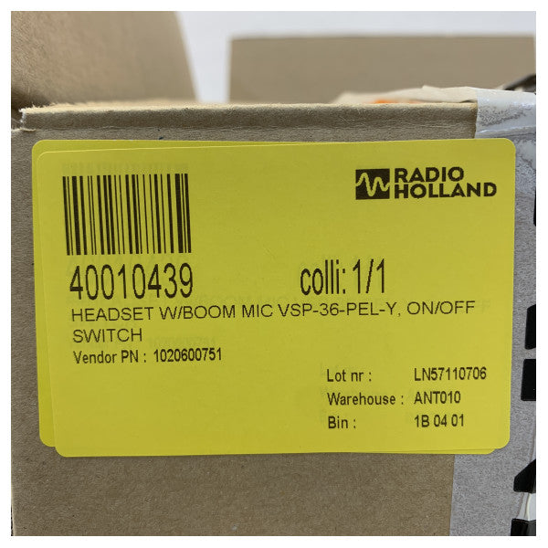 Zenitel headset met boom microfoon, hoofdband en 10 m kabel - VSP-36-PEL-Y