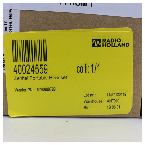 Zenitel headset met boom microfoon hoofdband en 10m kabel - VMP-36-PELP-AD