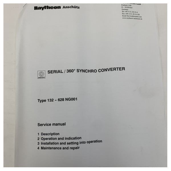 Raytheon Anschutz 132-628-NG001-E01 Synchro Converter