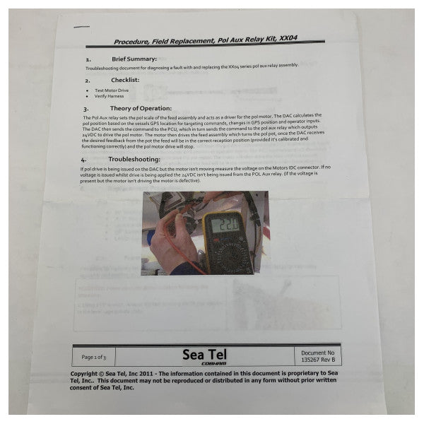 Sea Tel Sostituzzjoni Kit Polang Relay XX04 S-135339
