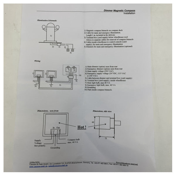 مفتاح خافت البوصلة المغناطيسية رايثيون أنشوتز - 2010879