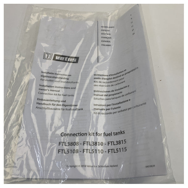 Vetus FTL5110B Σετ Σύνδεσης Ρεζερβουάρ Καυσίμου 51 - 10 χιλιοστά