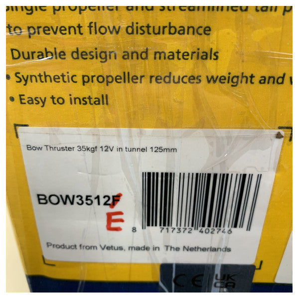 Vetus BOW3512E Bowthruster 35 KGF 12V 150 mm