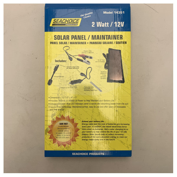 Seachoice 9W amorf solcellepanel svart 15V - 14351