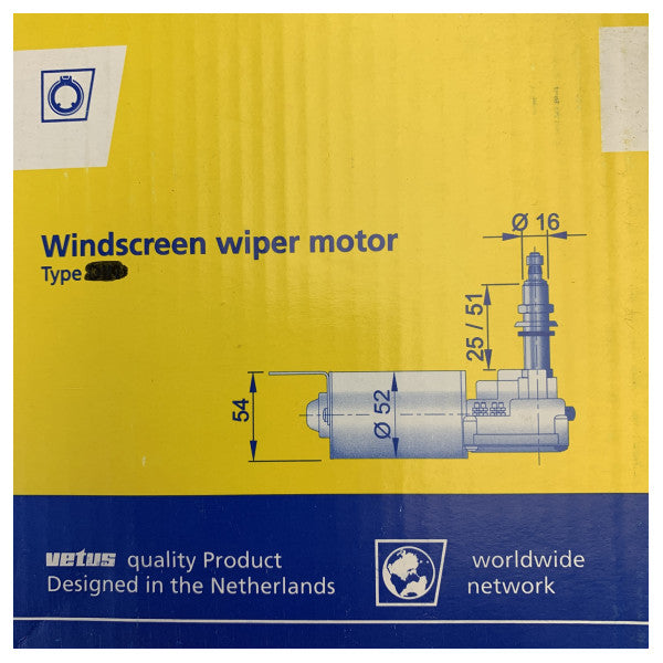 Vetus RW08A ワイパーモーター 12V 1インチ シャフト 2速