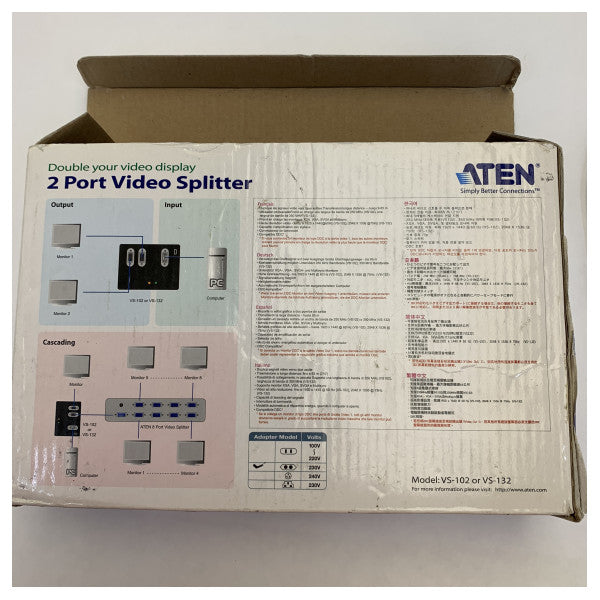 Aten VS-132 Vidéo Splitter - Splitter VGA 2 ports avec alimentation