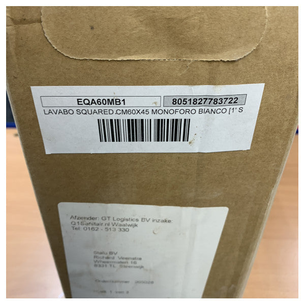 حوض غسيل مربع أزورا إليغانس 60x45 سم بدون تصريف - EQA60MB1