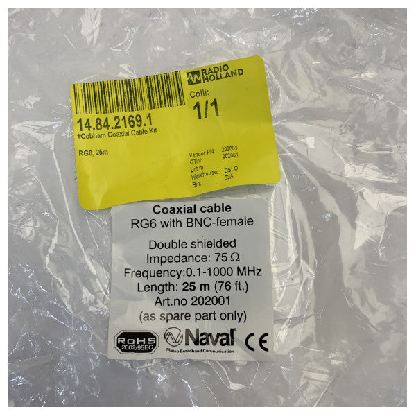 Cabo de Antena Marinha Naval Cobham 202001 com Conector PL-259