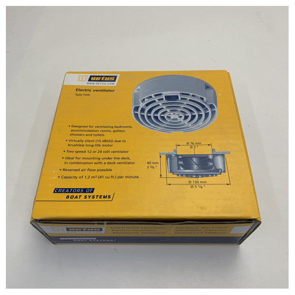 مروحة فينتوس FAN24 البحرية الكهربائية البيضاء بسرعتين