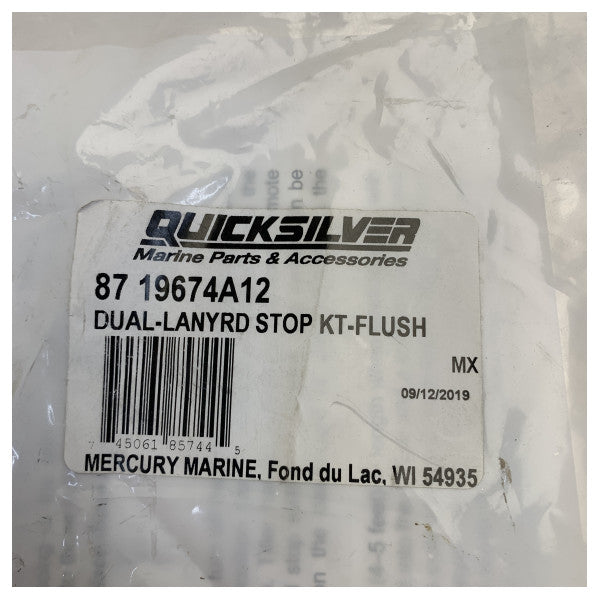 Quicksilver 19674A12 Dual Emergency Stop Kill Switch Kit