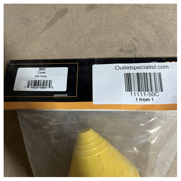 Marinco 50C cover 50A slitstarkt gult skyddslock för marina kontakter - vatten- och dammtåligt