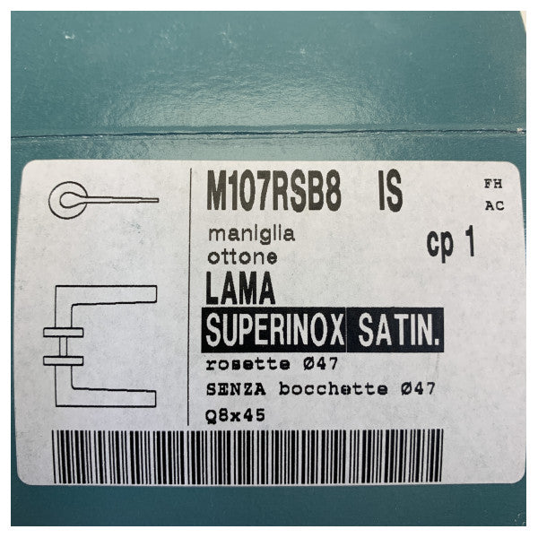 Zestaw klamek do drzwi Olivari Lama M107 z satynowanej stali nierdzewnej