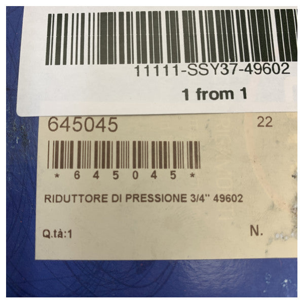 OR Régulateur de pression d'eau réglable 3/4 pouce pour yachts - 49602