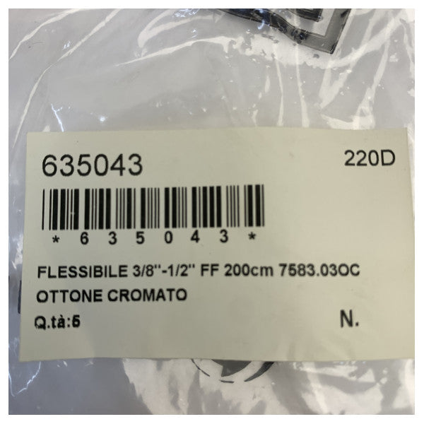 Guiseppe 3/8 inch - 1/2 Inch 200cm Stainless Steel Shower Hose 7583.03OC