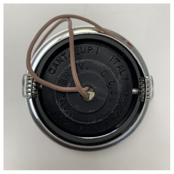 Cantalupi Chrome Brass Spotlight with Red Glass - 12-24V, Weatherproof Boat Light by Cantalupi