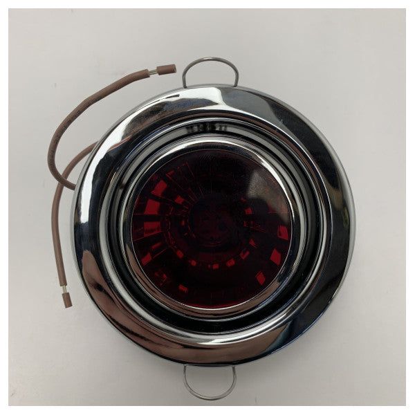 Cantalupi Chrome Brass Spotlight with Red Glass - 12-24V, Weatherproof Boat Light by Cantalupi
