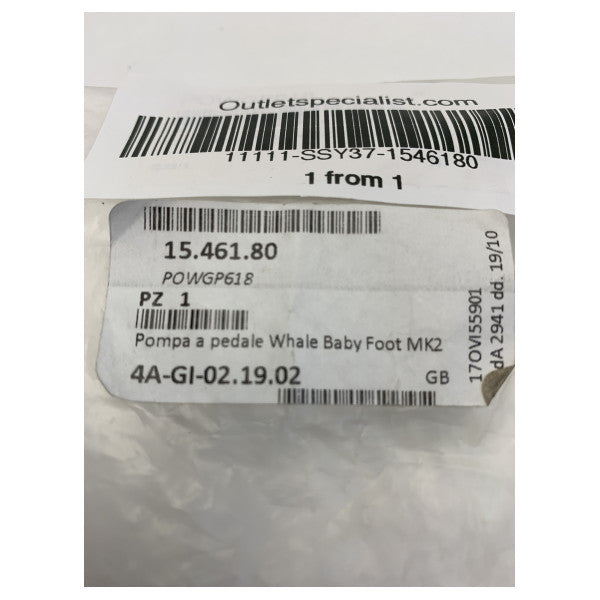 Whale Baby Manual Fresh Water Footpump - GP4618