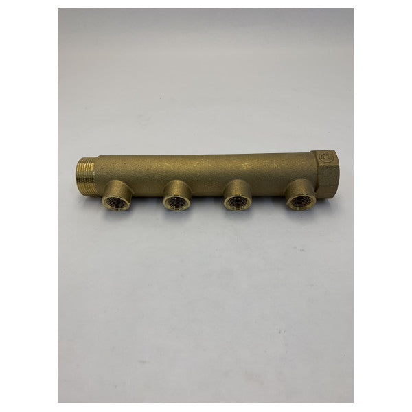 Caleffi 592748 Brass 4-Way Manifold 1 1/4inch x 1/2inch - 60mm