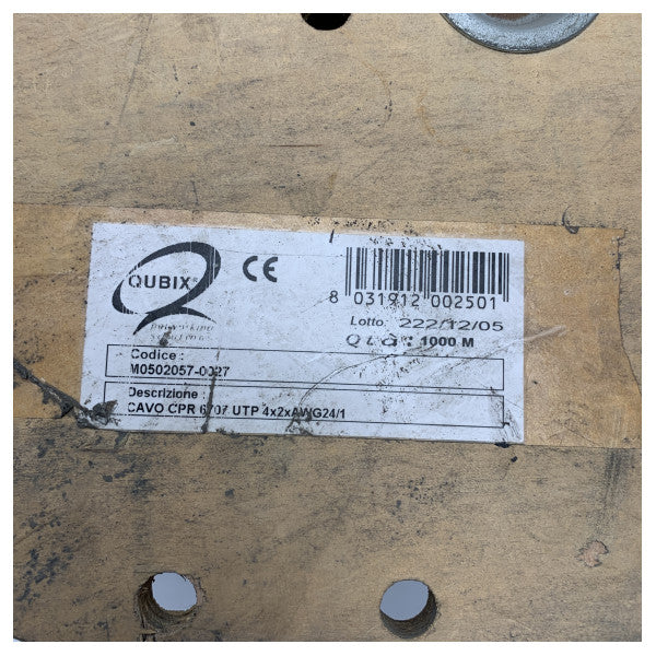 Qubix CPR 6707 UTP Network Cable 4x2 AWG24 - Durable Marine-Grade Outdoor Ethernet Cable