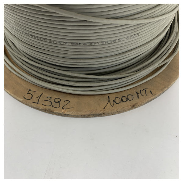 Cable de red UTP Qubix CPR 6707 4x2 AWG24 - Cable Ethernet duradero de grado marino para exteriores