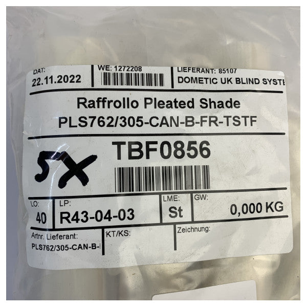 Dometic Zasłona plisowana PLS762/305-CAN-B-FR-TSTF 762 x 305 mm