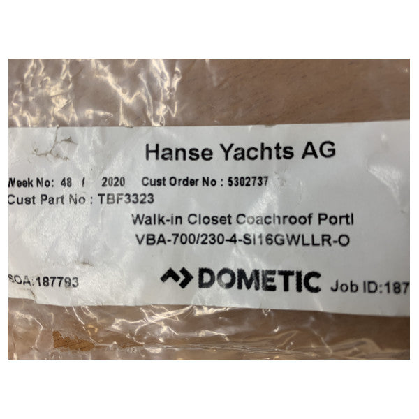 Dometic Rollo Walk-in Closet Coachroof Port Kit 750 x 230 mm - VBA-750-230-4-S
