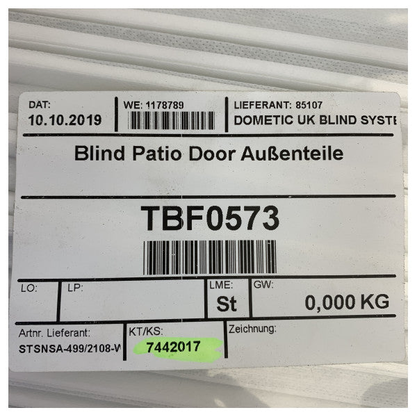 Dometic Cortinas de Porta de Pátio STSNS 499 x 2108 mm Brancas