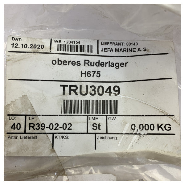 Jefa Rudder Bearing With Rollers 100 mm for Hanse 675 and Inspection Hatch