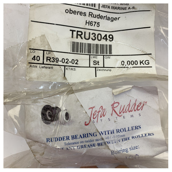Jefa Rudder Bearing With Rollers 100 mm for Hanse 675 and Inspection Hatch