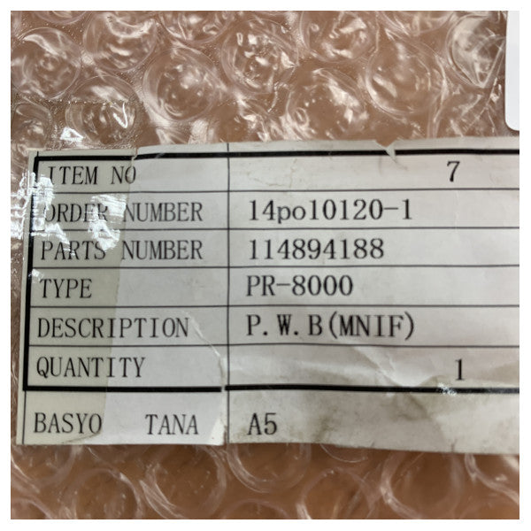 Tokyo Keiki PR-8000 Autopiloto PCB PWB (MNIF) Electrónica marina
