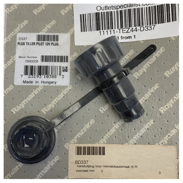 Raymarine D337 Tiller Pilot Connection Plug - Tru-Hull 6-pin Serie 1000 and 2000