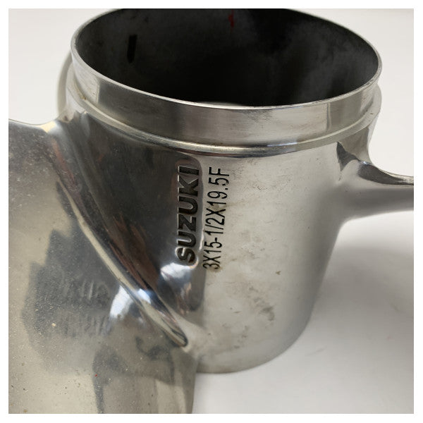 Suzuki 3-лопастно витло 15,5 x 19,5 отпред от неръждаема стомана - 58500-98L00