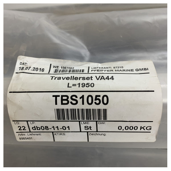 Set de voyage en aluminium marin Pfeiffer L1950 mm comprenant des blocs - 8005401