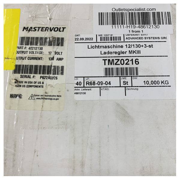 Mastervolt Alpha 12V / 130A III Висок капацитет алтернатор с Alpha Pro регулатор