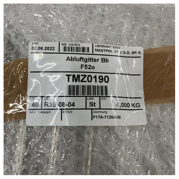 Fjord 52 Open Rustfritt Stål Motorrom Luftventilator Skjerm - TMZ0190