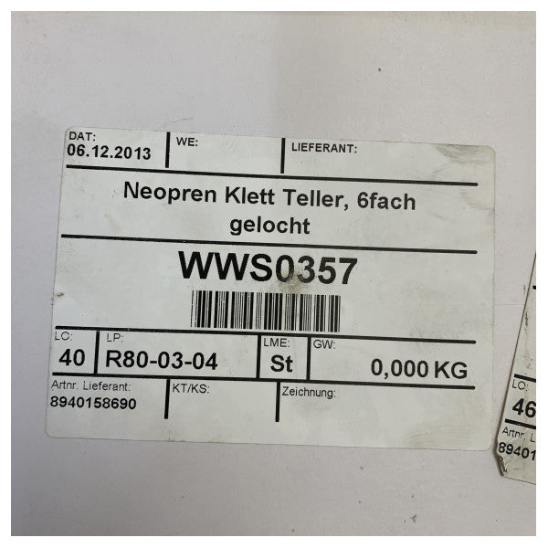 Mirka Velcro 6 Reikä 150 mm Hiontapohja 5/16 1975144