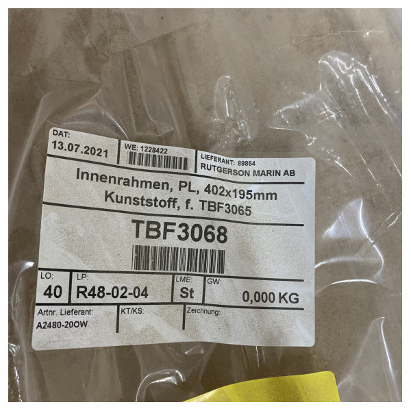 Рутгерсон Портхол Вътрешна Рамка PL402 x 195mm - A2480-20OW