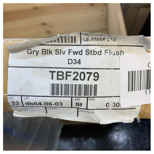 Finestra laterale anteriore fissa grigio-nero a dritta Lewmar Flush Dehler 34 - 30191100