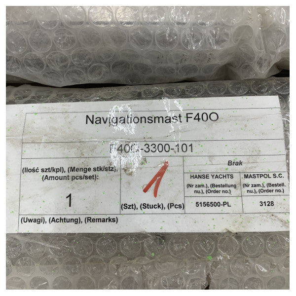 Fjord 40 Open Rustfrit Stål Navigation - Radar Monteringsbeslag - F40O-3300-101