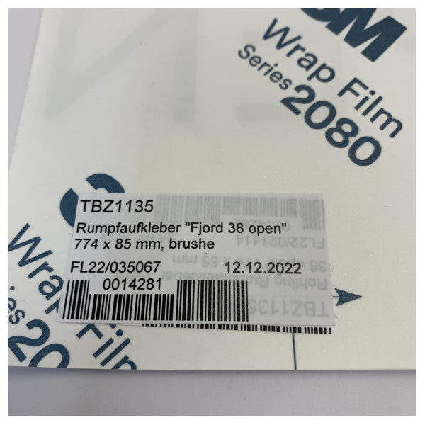 Fjord 38 Açık Gri Gövde Sticker'ı Logo ve Tip ile - TBZ1135