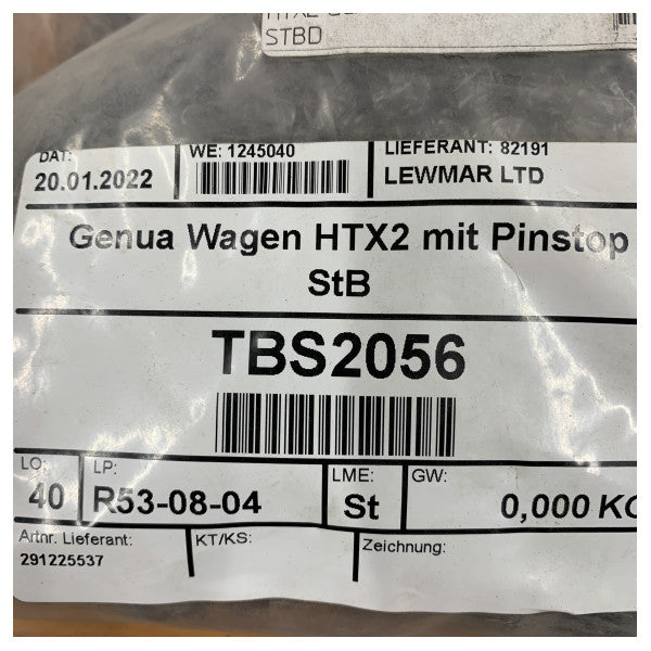 Lewmar HTX2 Genoa Car with Pin-Stop Black - 291225537