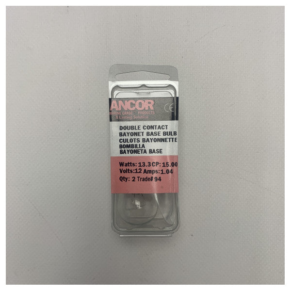 12 V 13,3 W marine bajonetpærer - holdbar vandtæt belysning til både og skibe - sæt med 2 stk.