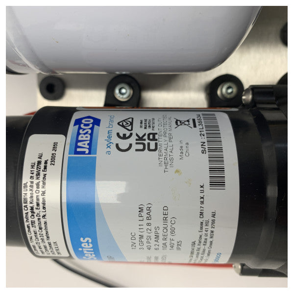 Système de pompe à eau douce Jabsco Par-Max 2.9 avec accumulateur 12V