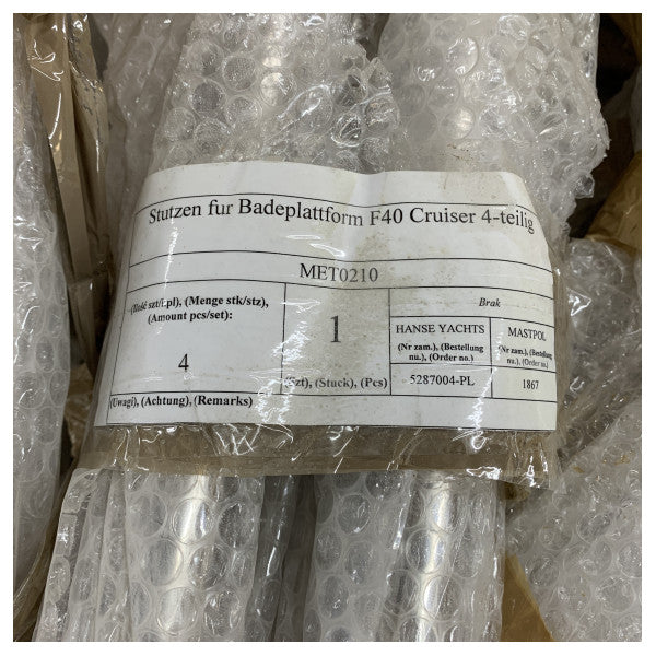 Supporto in acciaio inox per piattaforma da bagno Fjord 40 Cruiser e Open - MET0210