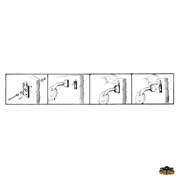 Conjunto de fechos extraíveis Trem 64759 com grampos de segurança para escada de banho - S20 34 080