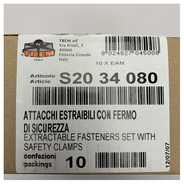 Conjunto de fechos extraíveis Trem 64759 com grampos de segurança para escada de banho - S20 34 080