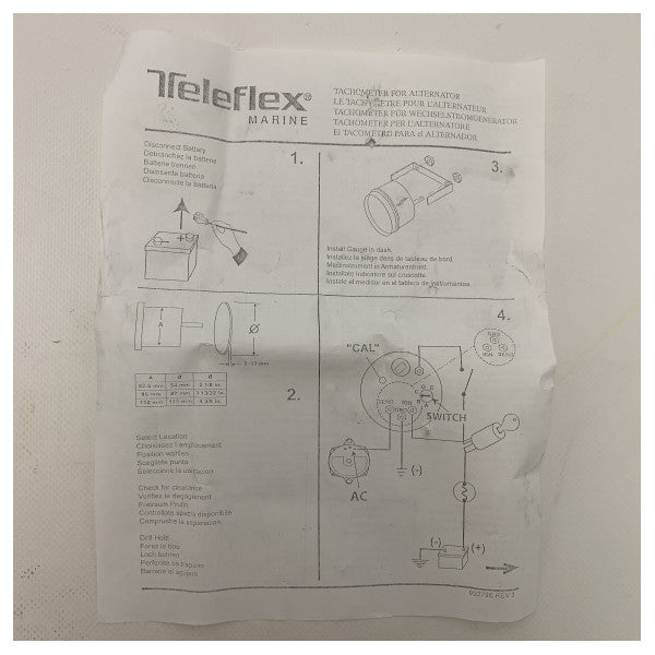 Veethree 4000 RPM takometre | RPM göstergesi - 65544SSFE